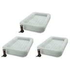 Twin Kidz Raised Frame Camping Travel Air Mattress Bed with Hand Pump (3-Pack)