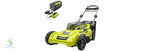 RYOBI 40V Lawn Mower Walk Behind Push 20 in Cut Deck w 6.0 Ah Battery Charger