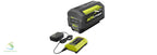 RYOBI 40V Lawn Mower Walk Behind Push 20 in Cut Deck w 6.0 Ah Battery Charger