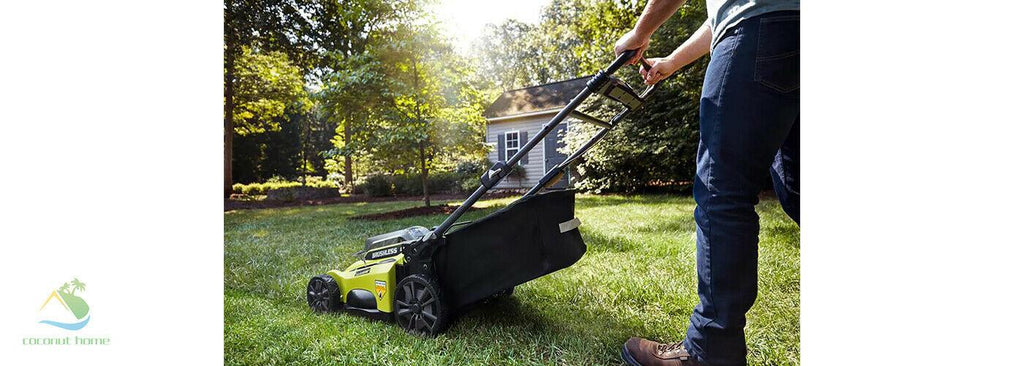 RYOBI 40V Lawn Mower Walk Behind Push 20 in Cut Deck w 6.0 Ah Battery Charger