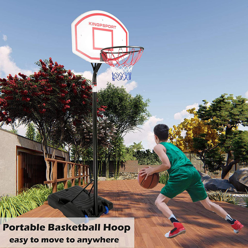 KARMAS PRODUCT Basketball Hoop for Kids and Family Indoor and Outdoor Portable Basketball Goal System Height Adjustable 8.6ft-10ft, 35in Backboard Basketball Stand with Wheels