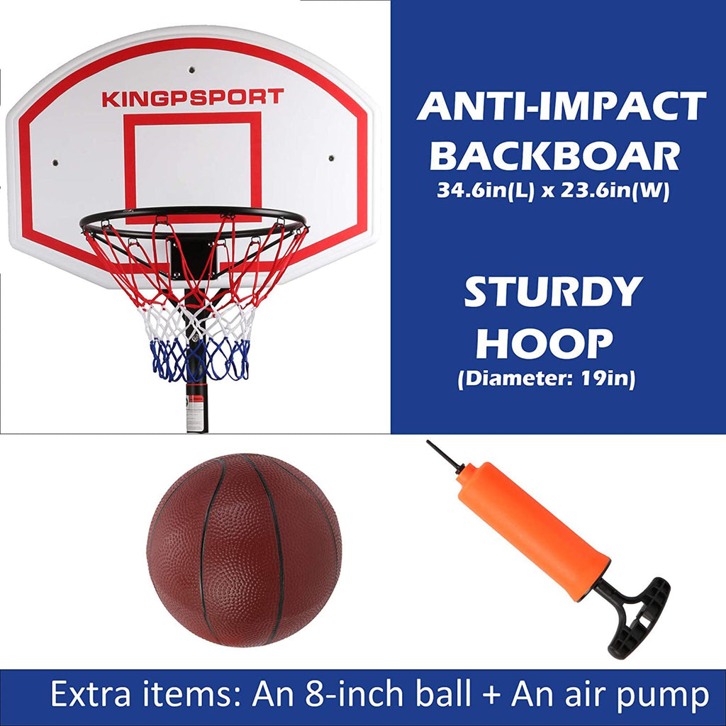 KARMAS PRODUCT Basketball Hoop for Kids and Family Indoor and Outdoor Portable Basketball Goal System Height Adjustable 8.6ft-10ft, 35in Backboard Basketball Stand with Wheels