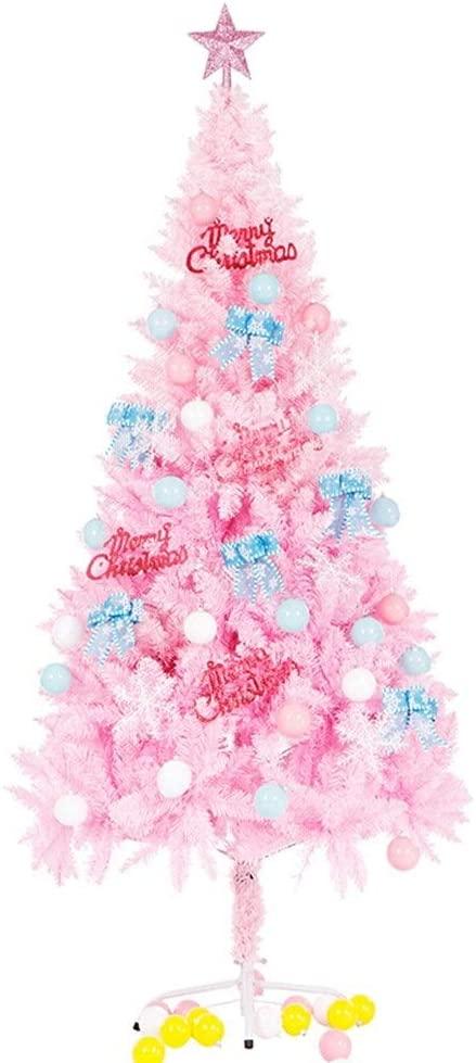 ChenCheng Christmas Tree PackaPink Set Holiday Celebration Decoration with LED Lights, Dream Set Christmas utenciles (Size : 2.1m)