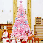 ChenCheng Christmas Tree PackaPink Set Holiday Celebration Decoration with LED Lights, Dream Set Christmas utenciles (Size : 2.1m)