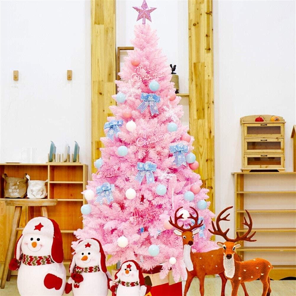 ChenCheng Christmas Tree PackaPink Set Holiday Celebration Decoration with LED Lights, Dream Set Christmas utenciles (Size : 2.1m)