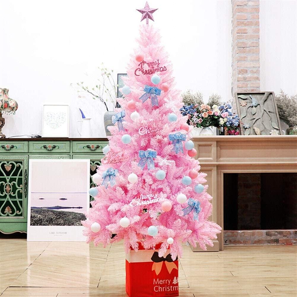 ChenCheng Christmas Tree PackaPink Set Holiday Celebration Decoration with LED Lights, Dream Set Christmas utenciles (Size : 2.1m)