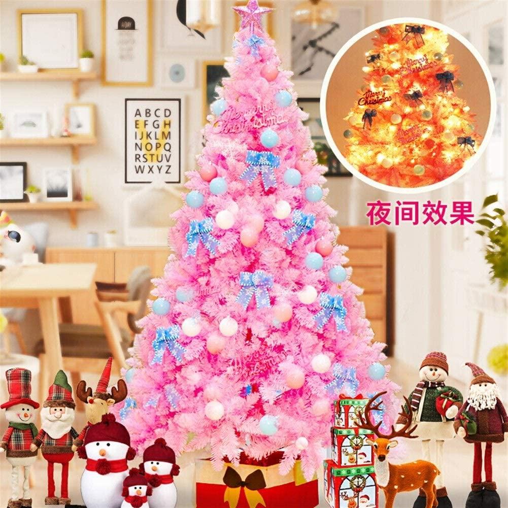 ChenCheng Christmas Tree PackaPink Set Holiday Celebration Decoration with LED Lights, Dream Set Christmas utenciles (Size : 2.1m)