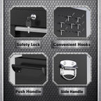 8-Drawers Rolling Tool Chest, Assembled Tool Chest with Wheels, Detachable Top Tool Box, Tool Cabinet for Repair Room,Warehouse, Rolling Tool Box with Hooks,Tray Divider,Liners(Black)