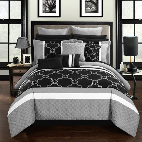 Chic Home CS2826 Camilia Comforter Set - Queen Size, Bei- 16 Piece