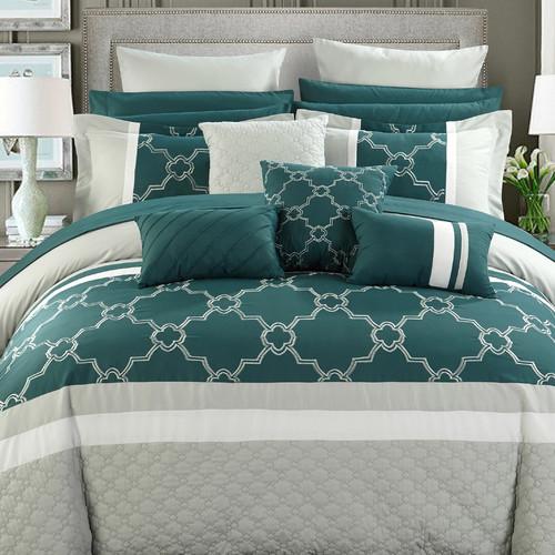 Chic Home CS2826 Camilia Comforter Set - Queen Size, Bei- 16 Piece