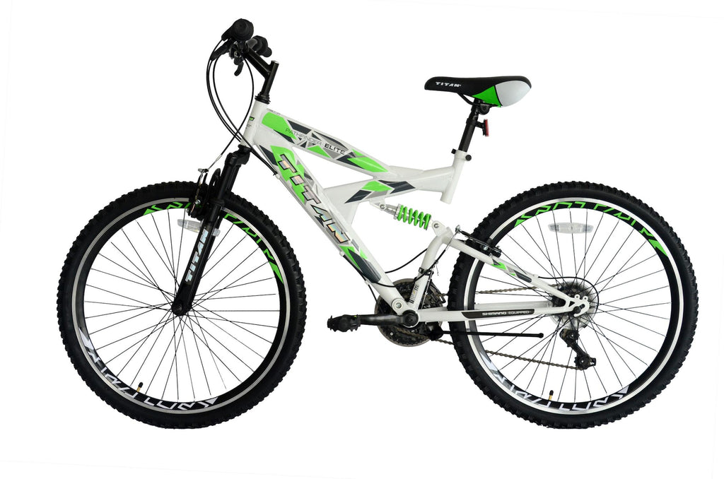 Pathfinder Elite Dual Suspension Mountain Bike, Unisex, 21-speeds, 18-Inch Frame