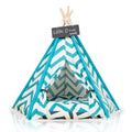 little dove Pet Teepee Dog(Puppy) &amp; Cat Bed - Portable Pet Tents &amp; Houses for Dog(Puppy) &amp; Cat Blue Strip Style (with or Without Optional Cushion)