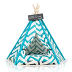 little dove Pet Teepee Dog(Puppy) &amp; Cat Bed - Portable Pet Tents &amp; Houses for Dog(Puppy) &amp; Cat Blue Strip Style (with or Without Optional Cushion)