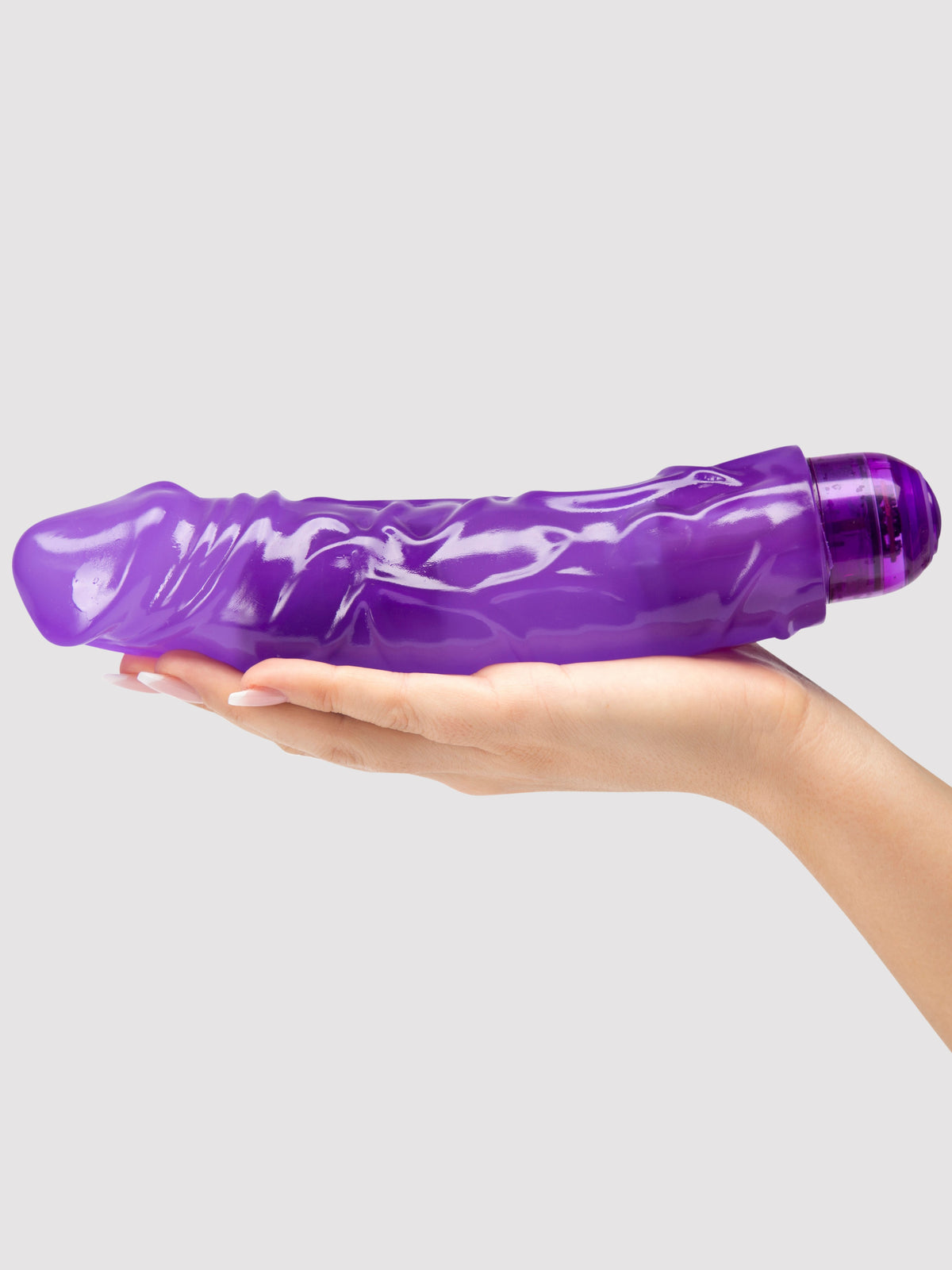 Exotic Diamond 10 Function Extra Girthy Realistic Dildo Vibrator 9 Inch, Purple