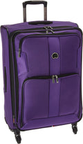 Sky Max Softside Expandable Luggage with Spinner Wheels, Purple, Checked-Medium 25 Inch