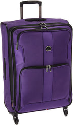 Sky Max Softside Expandable Luggage with Spinner Wheels, Purple, Checked-Medium 25 Inch