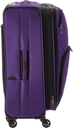 Sky Max Softside Expandable Luggage with Spinner Wheels, Purple, Checked-Medium 25 Inch