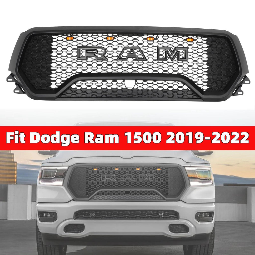 2019-2023 Dodge Ram 1500 TRX Style LED Honeycomb Front Upper Hood Grille Generic