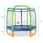 7 ft. Kids Trampoline with Enclosure and Tic-Tac-Toe