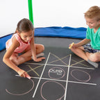 7 ft. Kids Trampoline with Enclosure and Tic-Tac-Toe