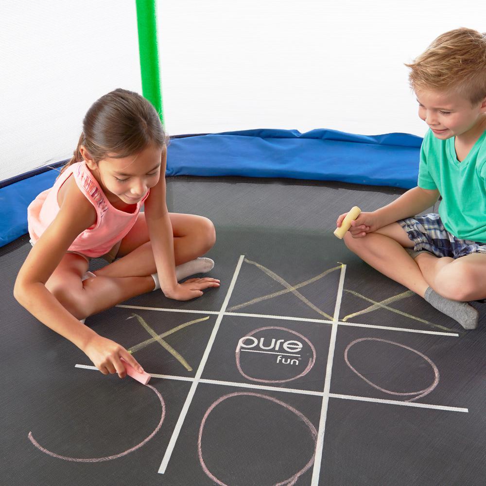 7 ft. Kids Trampoline with Enclosure and Tic-Tac-Toe
