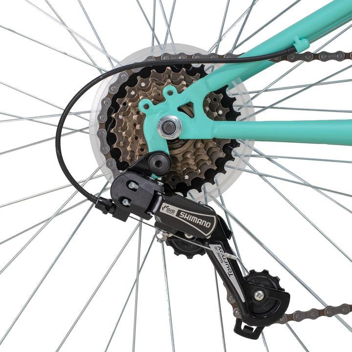 Hiland 24 inch Mountain Bike  7 Speeds for Teenager with Suspension Fork, Mint Green