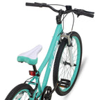 Hiland 24 inch Mountain Bike  7 Speeds for Teenager with Suspension Fork, Mint Green
