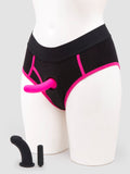 Lovehoney Double Up Vibrating Dual Penetration Strap-On Kit, Black