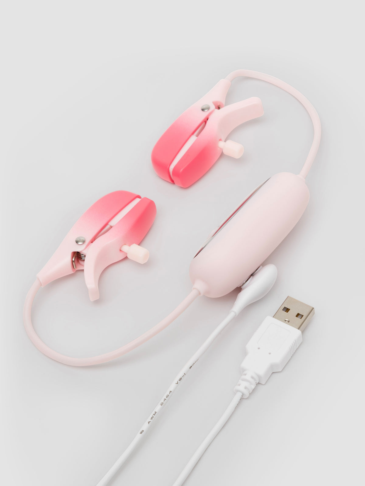 Lovense Gemini App Controlled Adjustable Vibrating Nipple Clamps, Pink