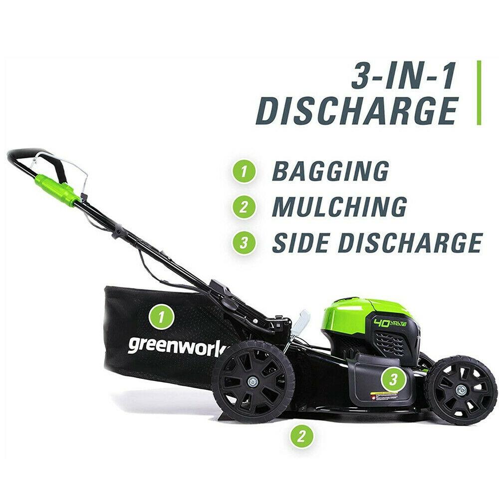 Greenworks 40V 20'' Cordless Lawn Mower Brushless Metal Deck with 4.0Ah Battery