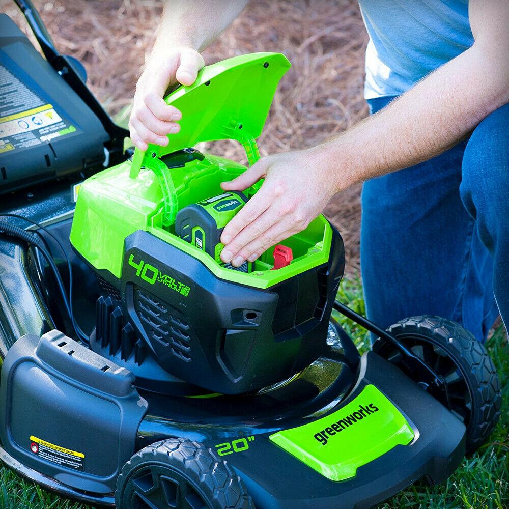Greenworks 40V 20'' Cordless Lawn Mower Brushless Metal Deck with 4.0Ah Battery