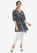 sheer print tunic