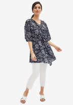sheer print tunic