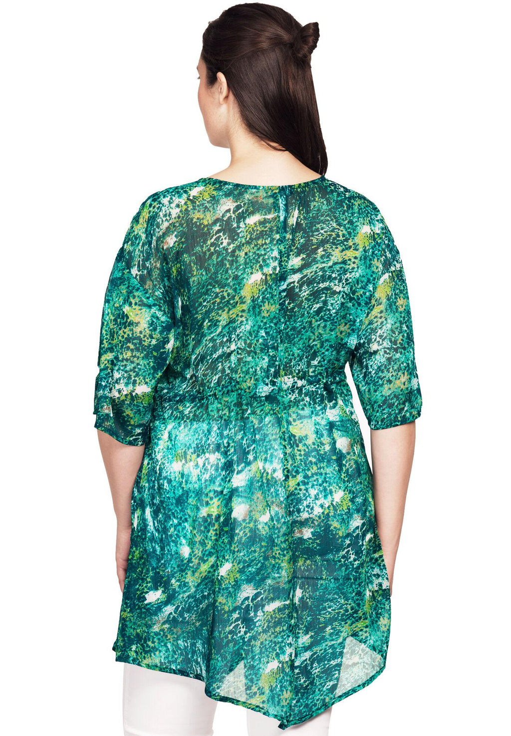 sheer print tunic