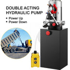 DC12V 8-Quart High Flow Double-Acting Hydraulic Pump Power Unit Dump Trailer