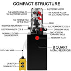 DC12V 8-Quart High Flow Double-Acting Hydraulic Pump Power Unit Dump Trailer