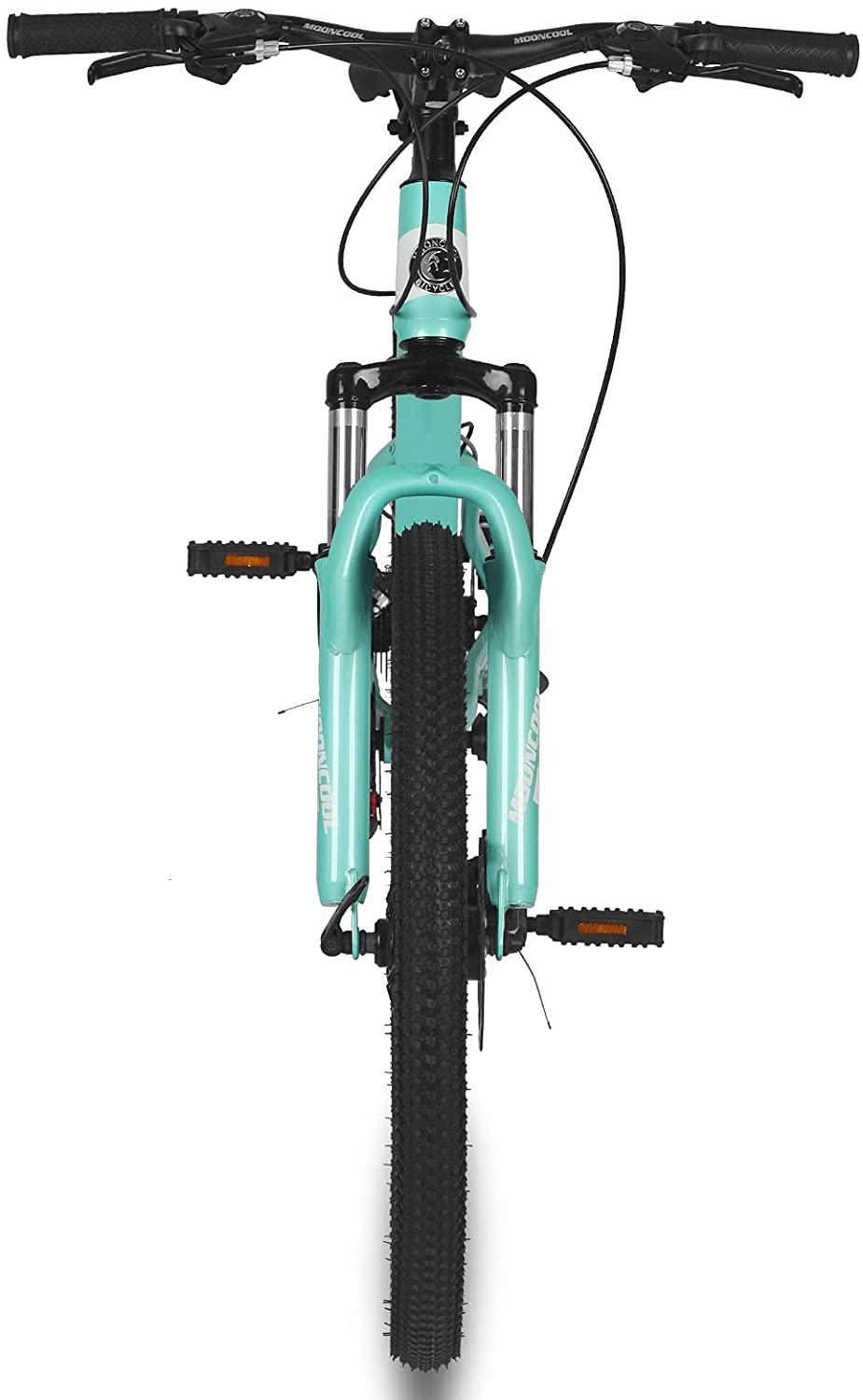 H&amp;ZT Adult Mountain Bike, 24“/ 26"/ 27.5” Wheels, Suspension Fork, Twist Shifters Derailleurs, Dual-Disc Brakes, 21 Speeds, Unisex MTB Bikes for Women and Men