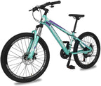 H&amp;ZT Adult Mountain Bike, 24“/ 26"/ 27.5” Wheels, Suspension Fork, Twist Shifters Derailleurs, Dual-Disc Brakes, 21 Speeds, Unisex MTB Bikes for Women and Men