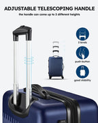 Luggage Sets Expandable 3 Piece Set with TSA Lock 360° Double Spinner Wheels 20/24/28 inch Hard Case Suitcase, Dark Blue