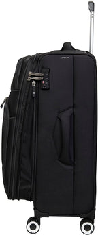 Intrepid 32" Softside Checked 8 Wheel Expandable Spinner with TSA Lock, Black