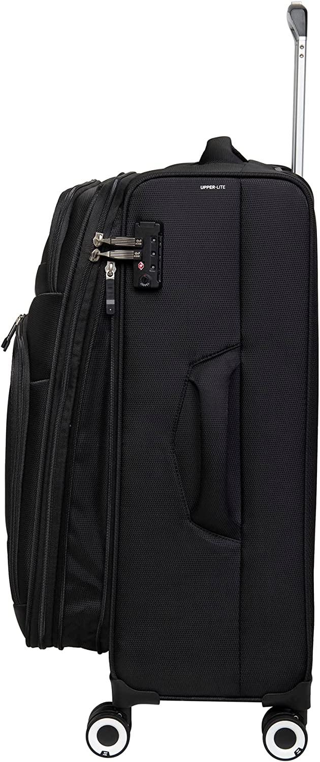 Intrepid 32" Softside Checked 8 Wheel Expandable Spinner with TSA Lock, Black