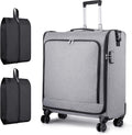 Rolling Garment Bags with Wheels for Travel, Wheeled Garment Luggage Bag for Men and Women, 4 Spinner Wheels, Separate Suit Compartment, Side-mounted Locks, Checked-Large 26-Inch Suitcase