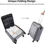 Rolling Garment Bags with Wheels for Travel, Wheeled Garment Luggage Bag for Men and Women, 4 Spinner Wheels, Separate Suit Compartment, Side-mounted Locks, Checked-Large 26-Inch Suitcase