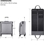 Rolling Garment Bags with Wheels for Travel, Wheeled Garment Luggage Bag for Men and Women, 4 Spinner Wheels, Separate Suit Compartment, Side-mounted Locks, Checked-Large 26-Inch Suitcase