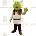 BIGGYMONKEYmascot costume of Shrek, famous cartoon green ogre of the same name