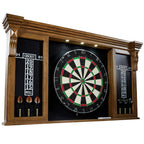 Woodhaven Premium Bristle Dartboard Cabinet Set with LED Lights
