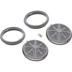 PENTAIR POOL PRODUCTS Main Drain Grate, Pent StarGuard, 8", 112gpm, Gray, qty 2, Lg Ring