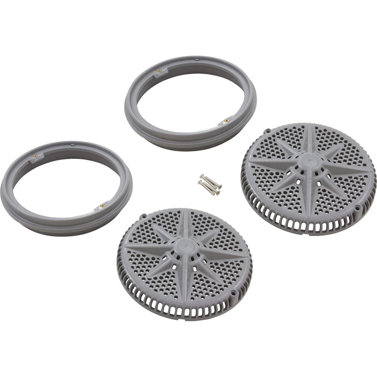 PENTAIR POOL PRODUCTS Main Drain Grate, Pent StarGuard, 8", 112gpm, Gray, qty 2, Lg Ring