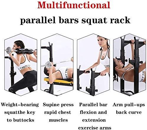 Barbell Rack Squat Stand Adjustable Bench Press Rack Dip Stand 660LB Max Load Multi-Function Weight Lifting Home Gym Fitness Home Indoor Strength Training