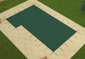 gli rectangle mesh swimming pool safety cover w/ 4x8 left flush &amp; wood anchors